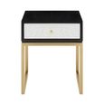 Dumas Bedside Table - 1 Drawer - Square - Black and White