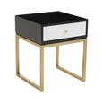 Dumas Bedside Table - 1 Drawer - Square - Black and White