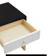 Dumas Bedside Table - 1 Drawer - Square - Black and White