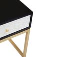 Dumas Bedside Table - 1 Drawer - Square - Black and White