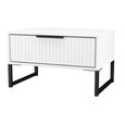 Fluted Bedside Cabinet - 1 Drawer - Midi - White Matt