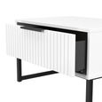 Fluted Bedside Cabinet - 1 Drawer - Midi - White Matt