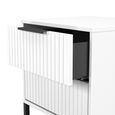 Fluted Bedside Cabinet - 2 Drawer - White Matt