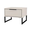 Fluted Bedside Cabinet - 1 Drawer - Kashmir Matt