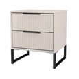 Fluted Bedside Cabinet - 2 Drawer - Kashmir Matt