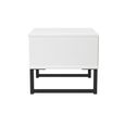 Fluted Bedside Cabinet - 1 Drawer - Reed Green and White Matt