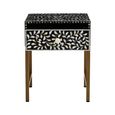 Fusion Bedside Table - 1 Drawer - Black Bone Inlay