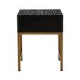 Fusion Bedside Table - 1 Drawer - Black Bone Inlay