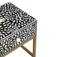 Fusion Bedside Table - 1 Drawer - Black Bone Inlay