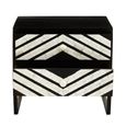 Fusion Bedside Table - 2 Drawer - Black Bone Inlay