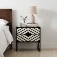 Fusion Bedside Table - 2 Drawer - Black Bone Inlay