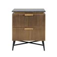 Ironville Brass Ribbed 2 Drawer Bedside Cabinet