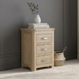 Treviso Curved Oak Bedside Cabinet - 3 Drawer