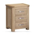 Treviso Curved Oak Bedside Cabinet - 3 Drawer