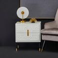 Danta Bedside Cabinet - 2 Drawer - Off White Wood