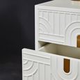 Danta Bedside Cabinet - 2 Drawer - Off White Wood
