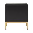 Davoli Bedside Cabinet - 2 Drawer - Black and Gold
