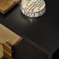 Davoli Bedside Cabinet - 2 Drawer - Black and Gold
