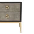 Deruta Bedside Cabinet - 2 Drawer - Grey Faux Shagreen