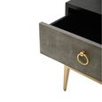 Deruta Bedside Cabinet - 2 Drawer - Grey Faux Shagreen