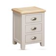 Windermere Painted Bedside Cabinet - 3 Drawer - Oyster Grey