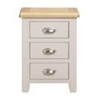 Windermere Painted Bedside Cabinet - 3 Drawer - Oyster Grey