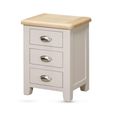 Windermere Painted Bedside Cabinet - 3 Drawer - Oyster Grey