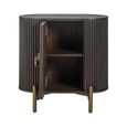 Luxor Brushed Brass Ribbed 1 Door Curved Bedside Cabinet