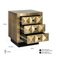 Collada Brass Cladded 3 Drawer Bedside Cabinet