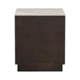 Claremont Dark Wood 2 Drawer Geometric Bedside Cabinet with Travertine Top