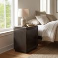 Russo Bedside Cabinet - 3 Drawer - Ash Brown - Travertine Top