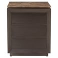 Russo Bedside Cabinet - 3 Drawer - Ash Brown - Travertine Top