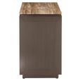 Russo Bedside Cabinet - 3 Drawer - Ash Brown - Travertine Top