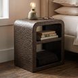 Dorma Bedside Table - Bronze - Wood