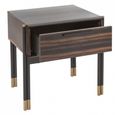 Bali Bedside Table - 1 Drawer - Dark Ebony Veneer