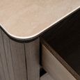 Ritz Fluted Nightstand - 3 Drawer - Brown - Ceramic and Recycled Wood