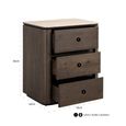 Ritz Fluted Nightstand - 3 Drawer - Brown - Ceramic and Recycled Wood