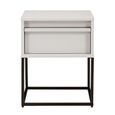 Albion Bedside Cabinet - 1 Drawer - Stone Grey and Black