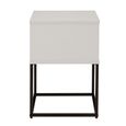 Albion Bedside Cabinet - 1 Drawer - Stone Grey and Black