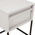 Albion Bedside Cabinet - 1 Drawer - Stone Grey and Black