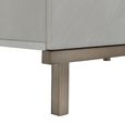 Lilly Bedside Table - 2 Drawer - Chevron - Soft Grey and Bronze - Wood and Metal