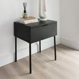 Luna Bedside Table - 1 Drawer - Black - Wood and Metal