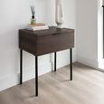 Luna Bedside Table - 1 Drawer - Espresso and Black - Wood and Metal