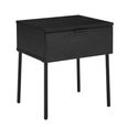 Luna Bedside Table - 1 Drawer - Black - Wood and Metal