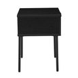 Luna Bedside Table - 1 Drawer - Black - Wood and Metal