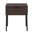 Luna Bedside Table - 1 Drawer - Espresso and Black - Wood and Metal