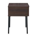 Luna Bedside Table - 1 Drawer - Espresso and Black - Wood and Metal