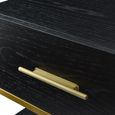Tulip Bedside Table - 1 Drawer - Wenge Black and Gold - Wood and Metal