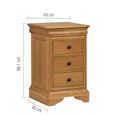 Bordeaux Bedside Cabinet - 3 Drawer - Natural - Oak