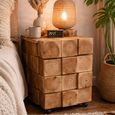 Chunky Bedside Cabinet - 1 Door - 1 Drawer - Natural - Fir Wood